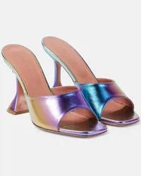 Amina Muaddi Sandali Lupita in pelle metallizzata Multicolore