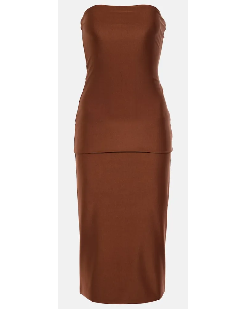 SPORTMAX Abito Bilma in jersey Marrone