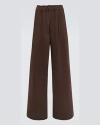 Dries van Noten Pantaloni sportivi in jersey di cotone Marrone