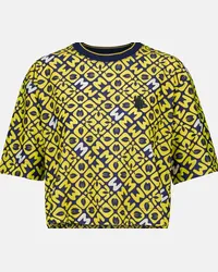 Moncler T-shirt cropped con stampa Giallo