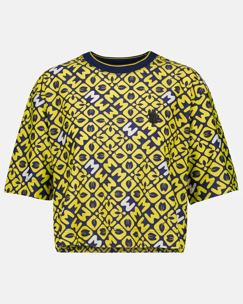 Moncler T-shirt cropped con stampa Giallo