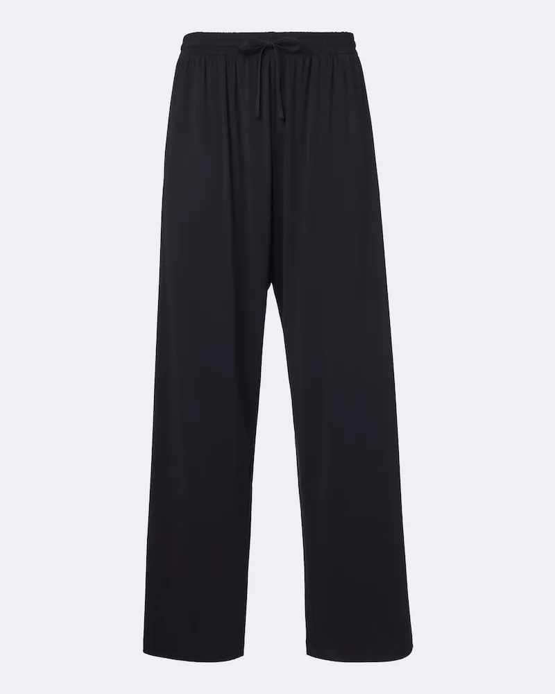 Gucci Pantaloni a gamba larga in jersey Nero