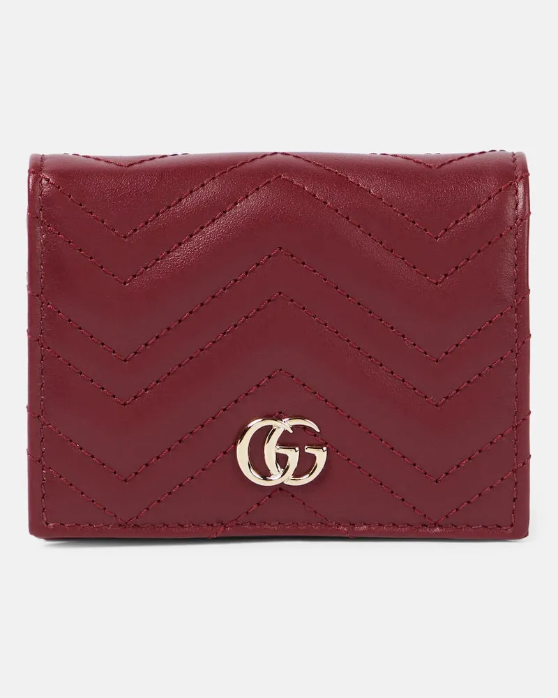 Gucci Portacarte GG Marmont in pelle Borgogna