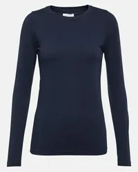 Velvet Top in jersey di misto cotone Blu