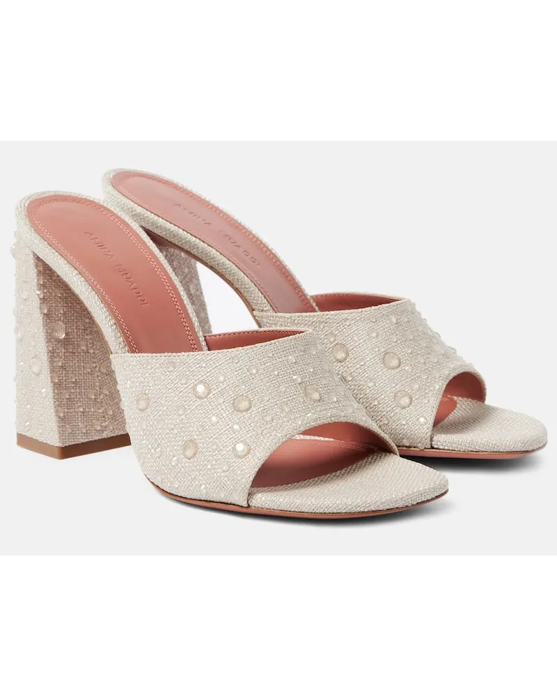 Amina Muaddi Sandali Brigitte Slipper 95 Beige
