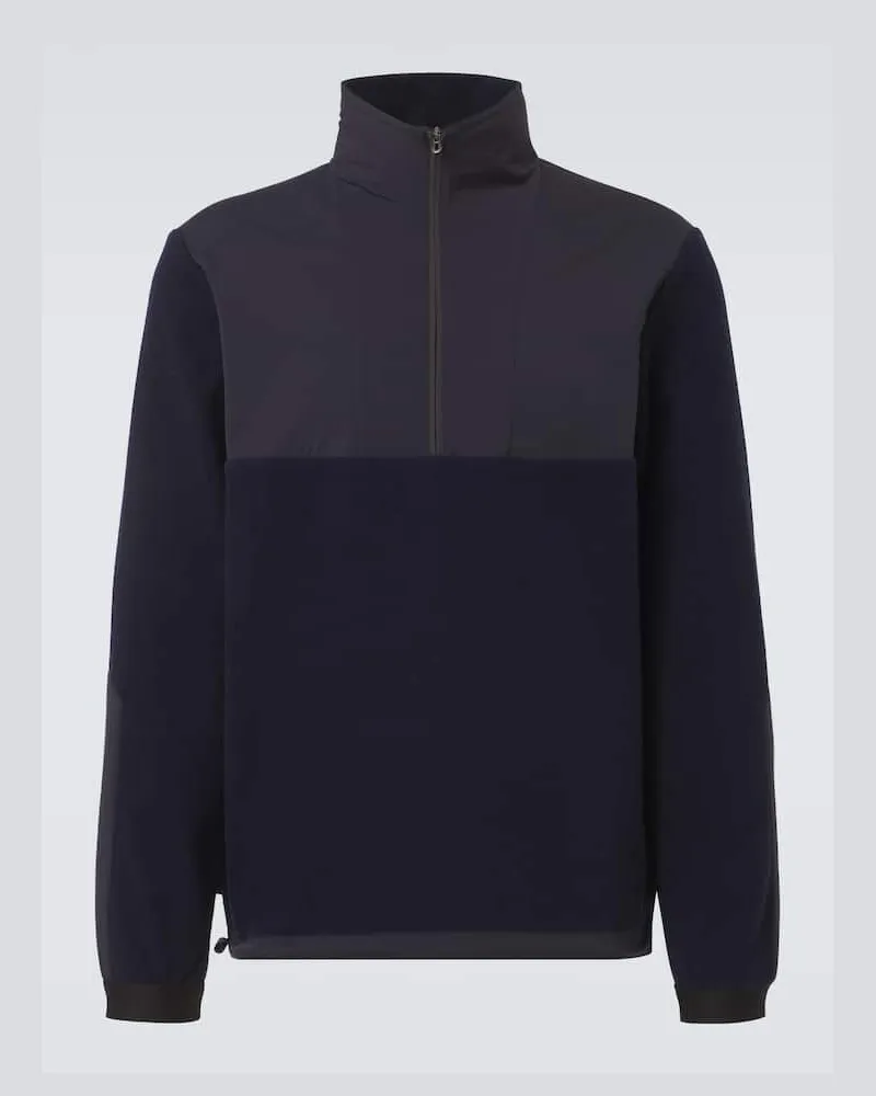 SEASE Pullover Skipper in misto lana con zip Blu
