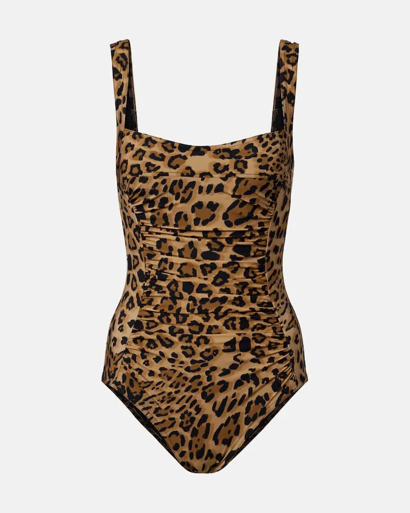 Karla Colletto Costume da bagno Ava con stampa leopardata Marrone