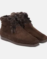 Totême Stivaletti in suede e shearling sintetico Marrone