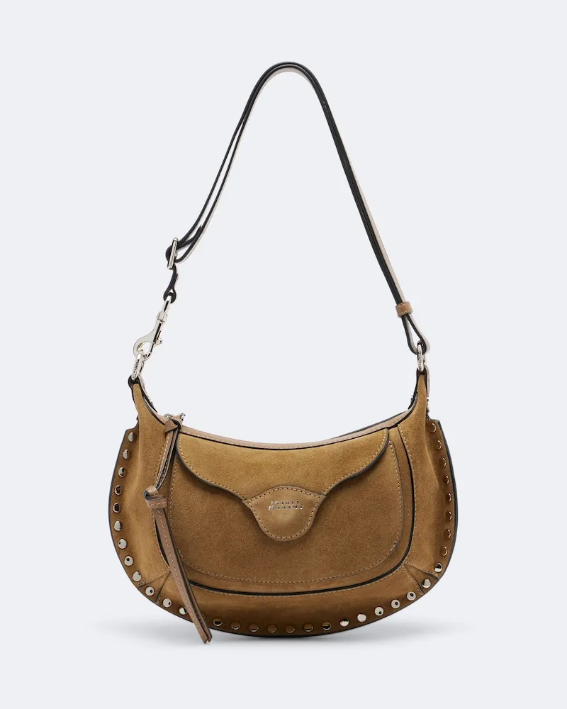 Isabel Marant Borsa a spalla Oskan Moon in suede Marrone