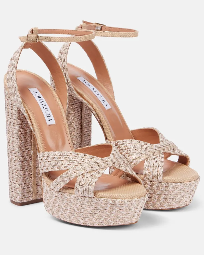 Aquazzura Sandali con plateau Sundance Plateau 140 Neutro