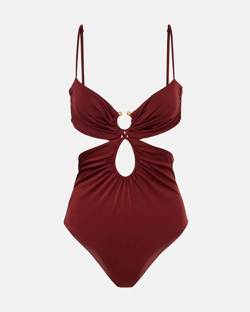 Johanna Ortiz Costume intero con cut-out Borgogna