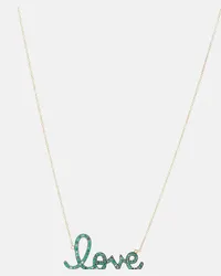 Sydney Evan Collana Love in oro 14kt con diamanti Verde