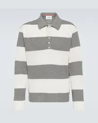 Thom Browne Polo in cotone piqué Grigio