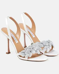 Aquazzura Sandali Galactic Flower 95 in raso Argento