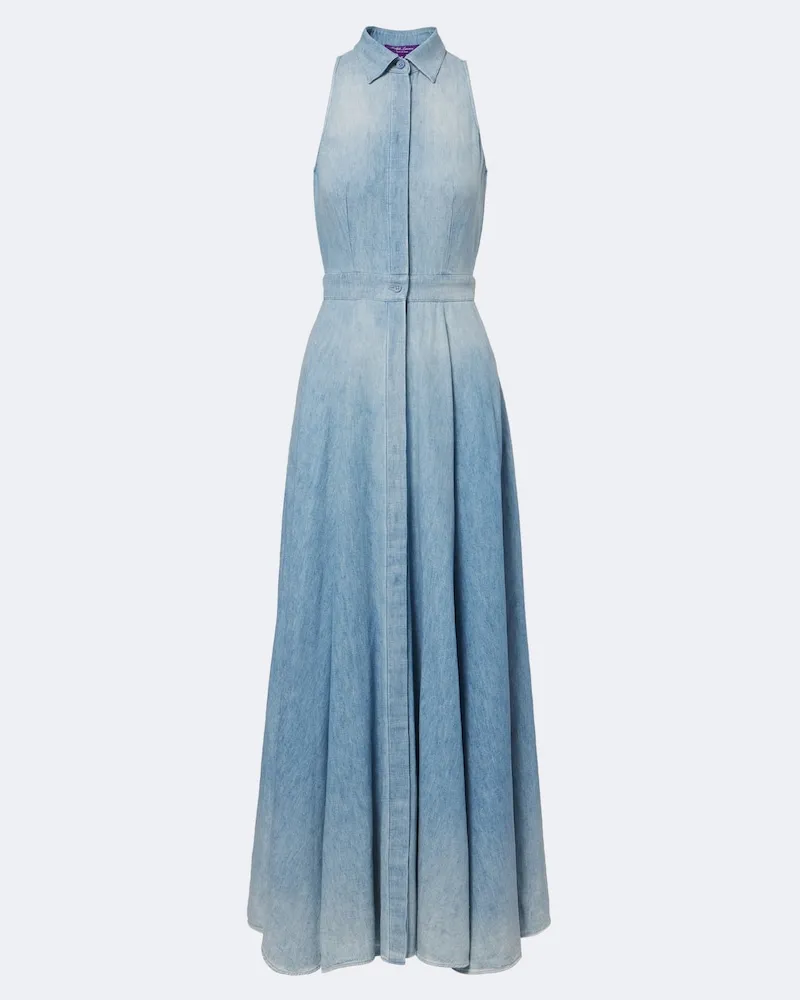 Ralph Lauren Abito lungo in chambray di cotone Blu