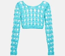 Top cropped Bella in crochet di cotone