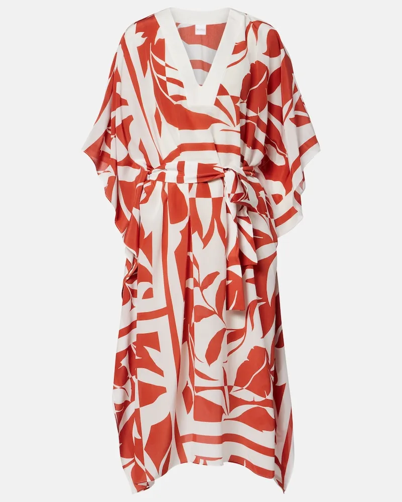 Max Mara Abito Lancia in seta con stampa Arancione
