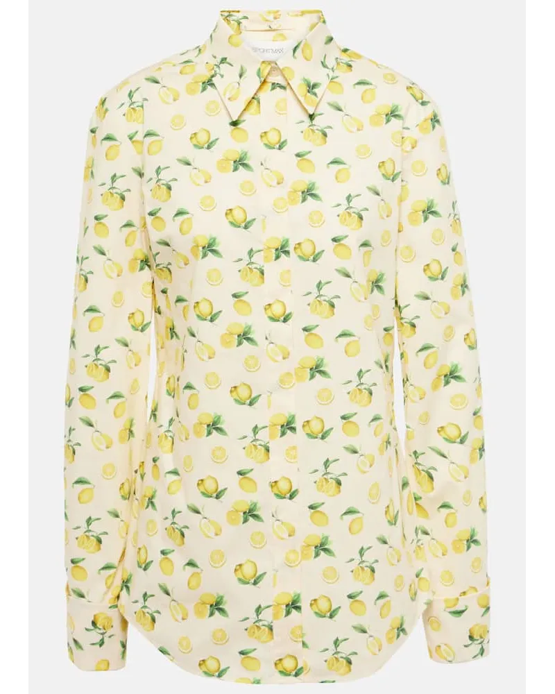 SPORTMAX Camicia Riva in cotone con stampa Giallo