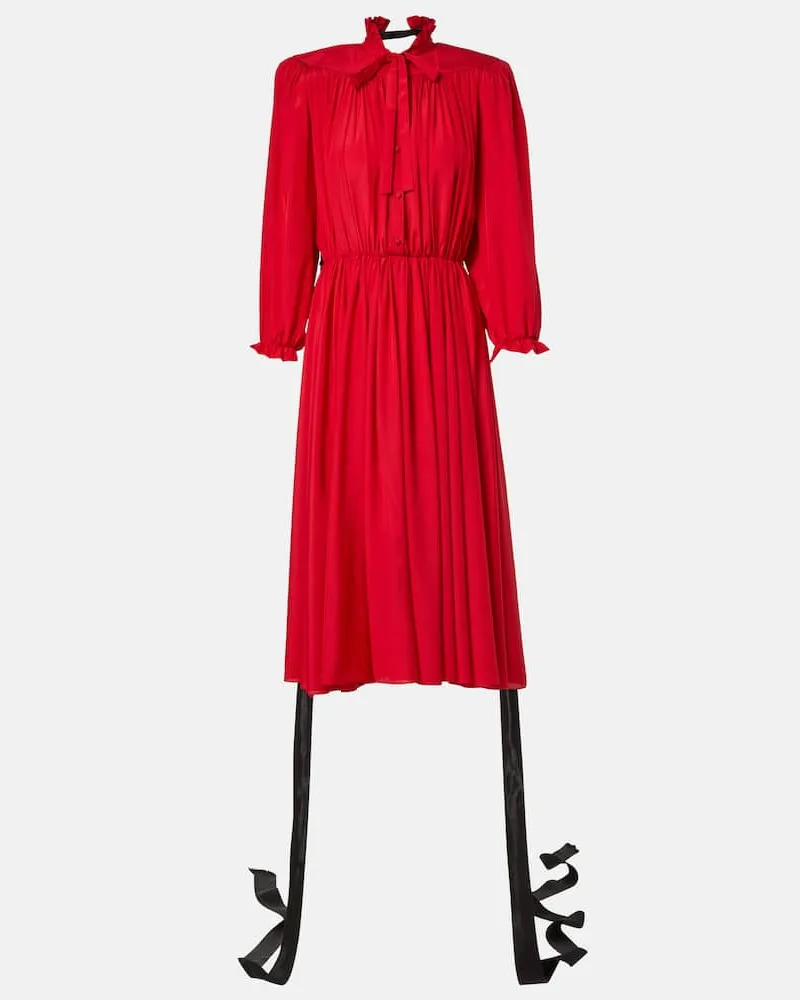Balenciaga Abito midi in seta Rosso