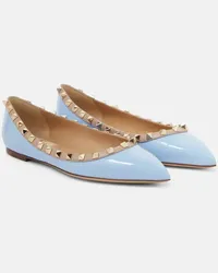 Valentino Garavani Ballerine Rockstud in vernice Blu