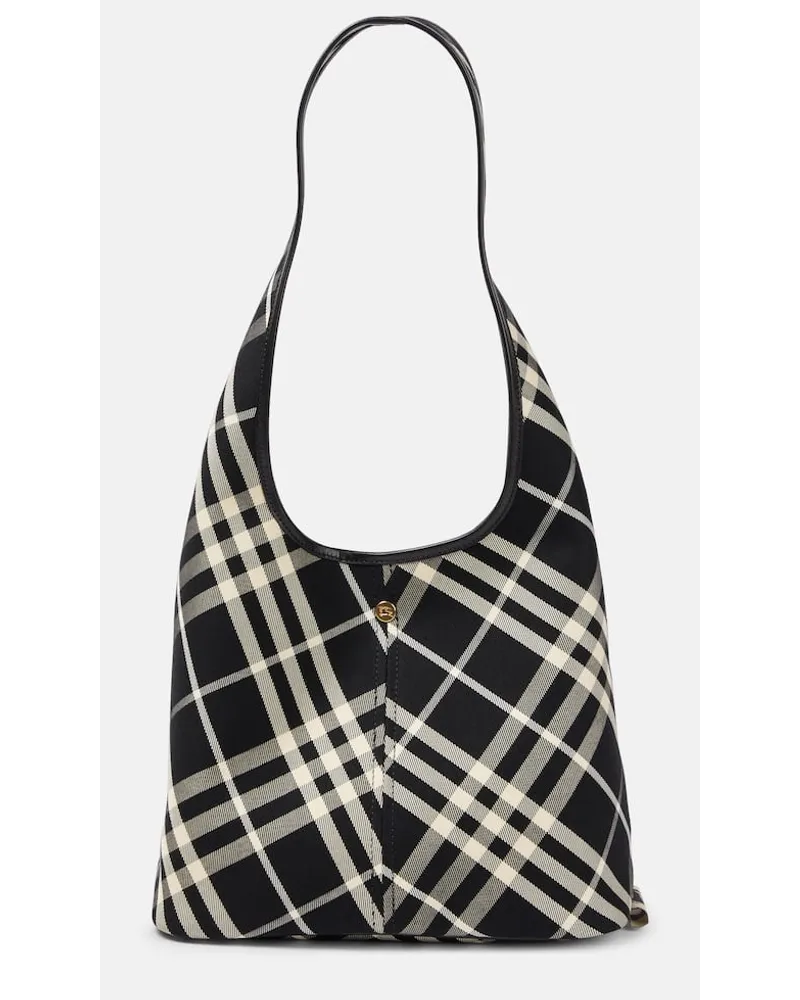 Burberry Borsa Check Small in canvas Nero