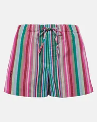 Valentino Garavani Shorts in popeline di cotone a righe Multicolore