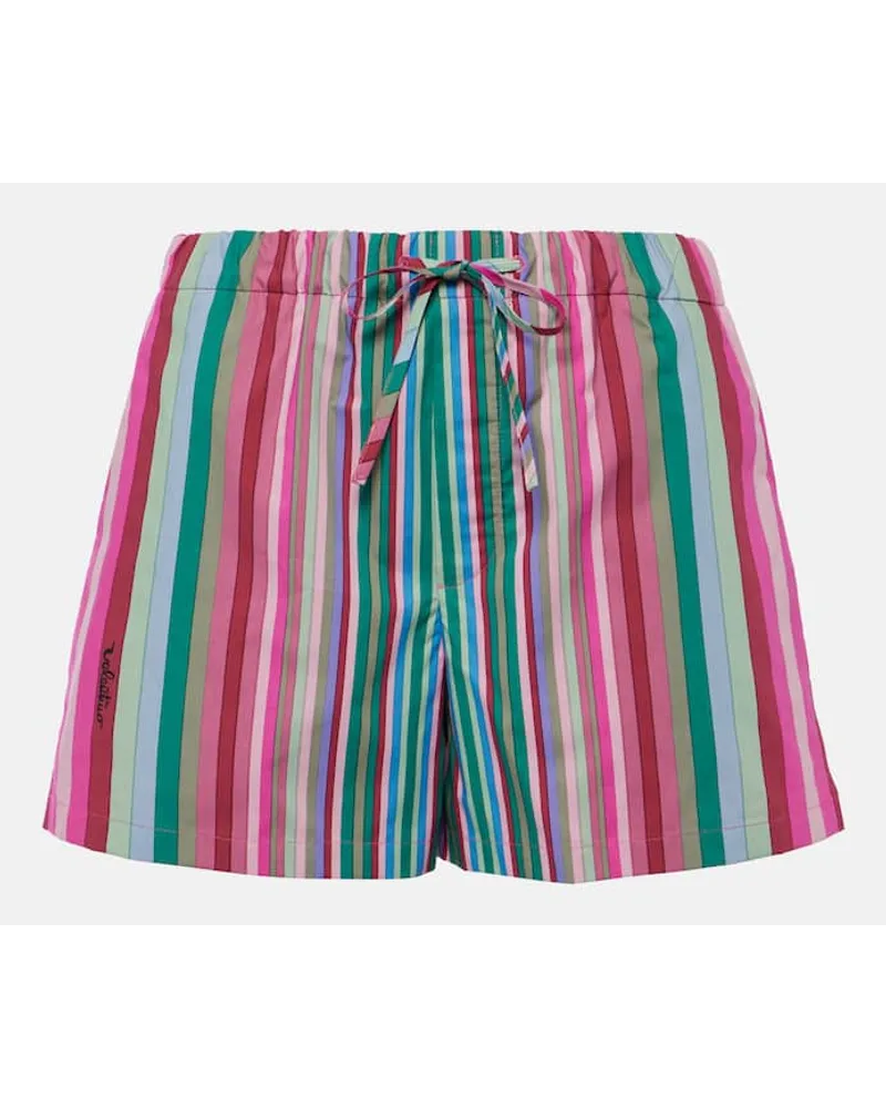Valentino Garavani Shorts in popeline di cotone a righe Multicolore