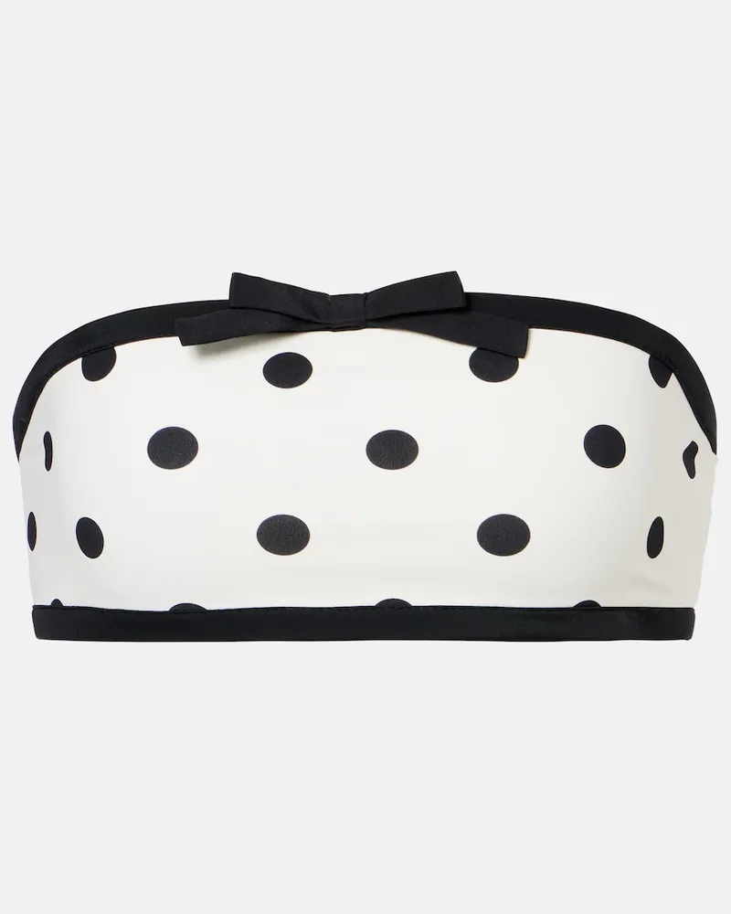 Self-Portrait Top bikini a pois Bianco