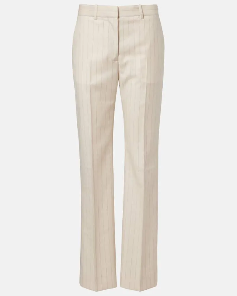 Acne Studios Pantaloni regular gessati in lana Beige