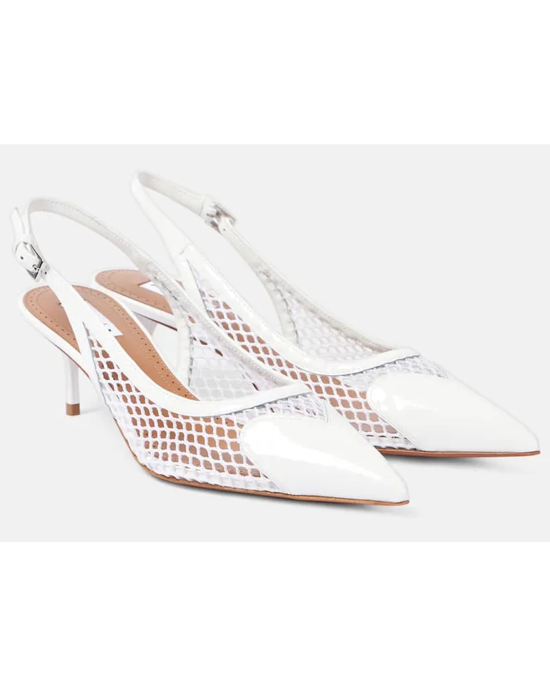 Alaïa AlaÃ¯a Pumps slingback Le CÅur in vernice e mesh Bianco