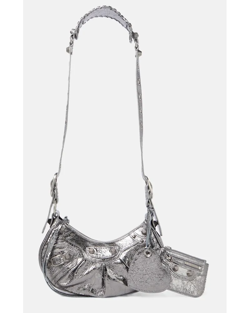 Balenciaga Borsa a spalla Le Cagole XS in pelle Argento