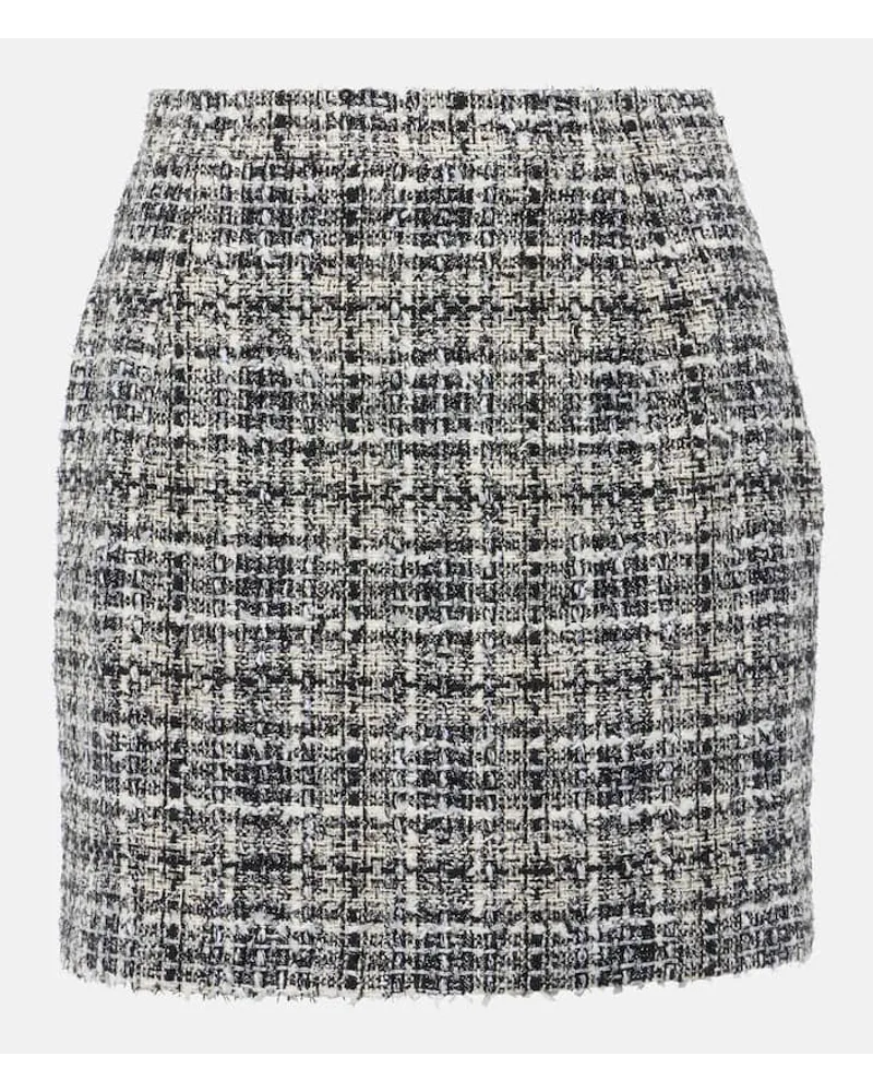Alessandra Rich Minigonna in tweed a quadri Nero