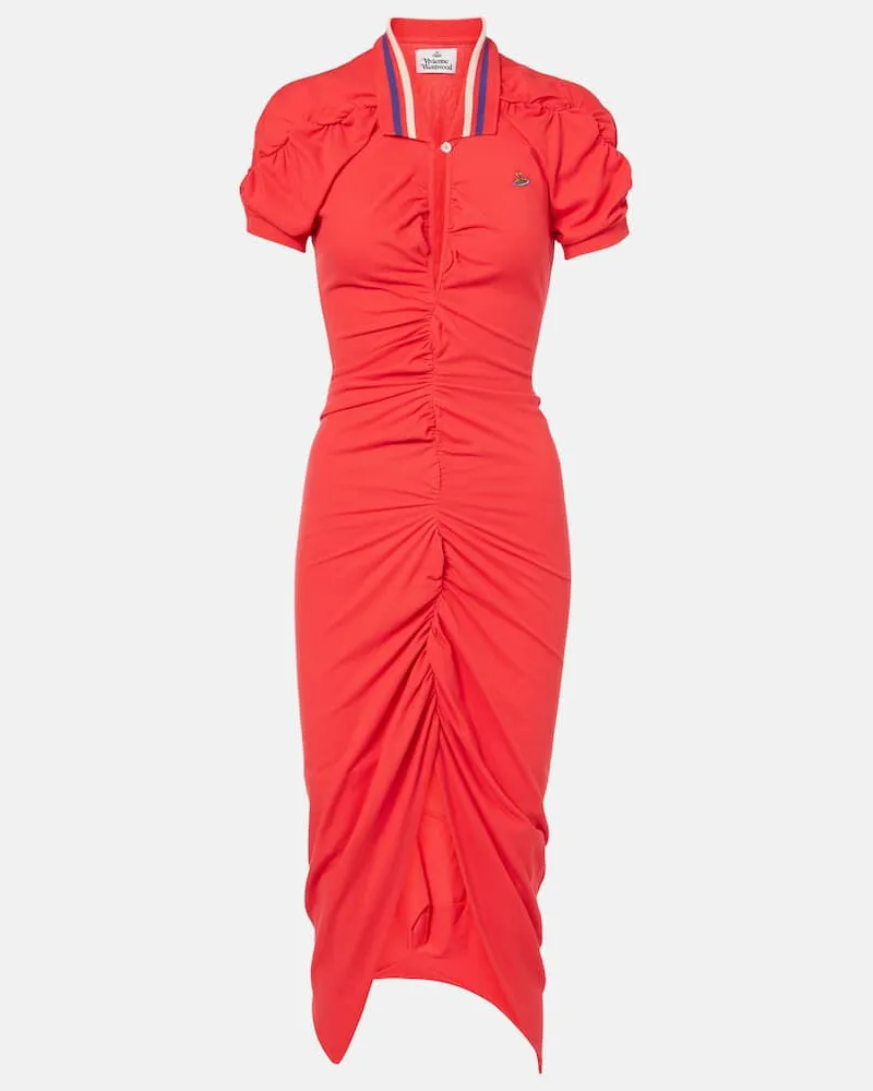Vivienne Westwood Abito midi Pulling in cotone asimmetrico Rosa