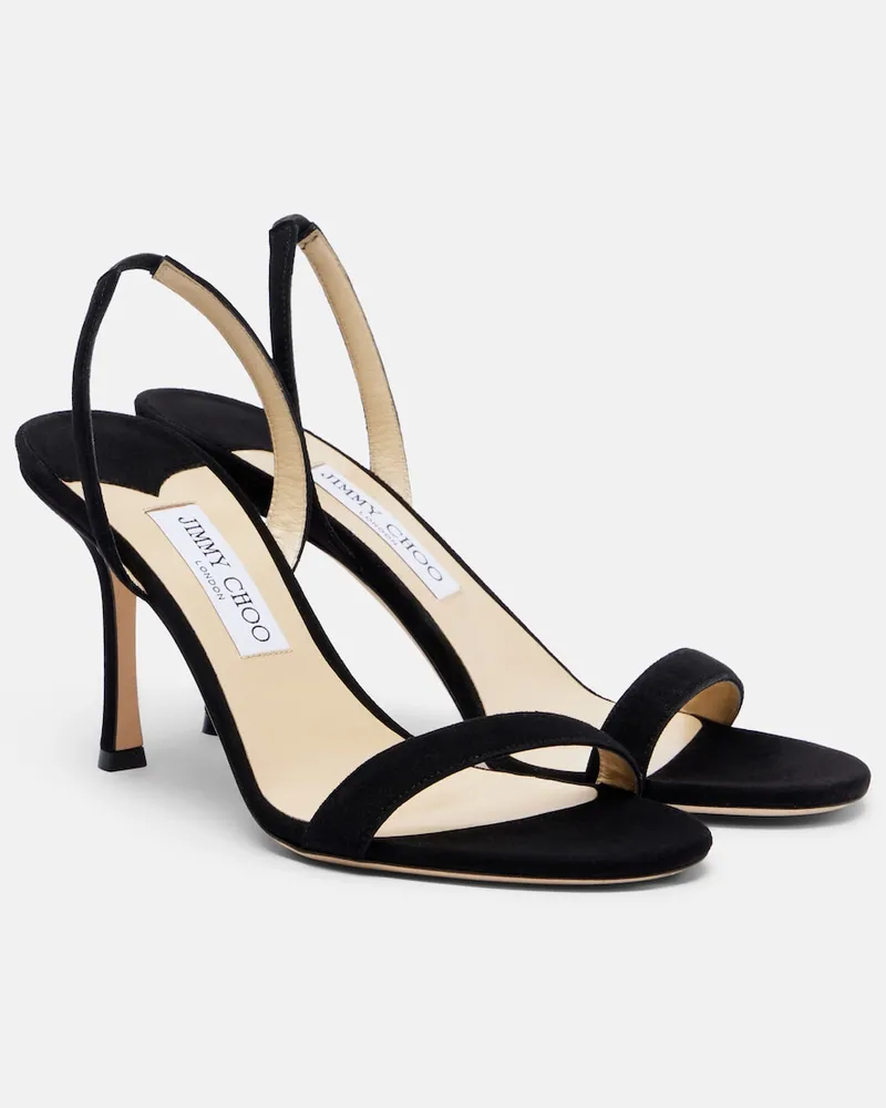 Jimmy Choo Sandali slingback Jenn in suede Nero