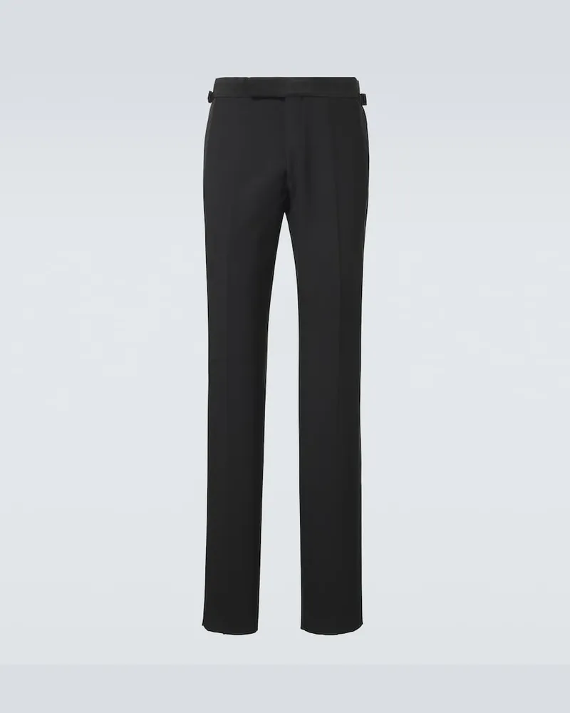 Tom Ford Pantaloni regular in lana Nero