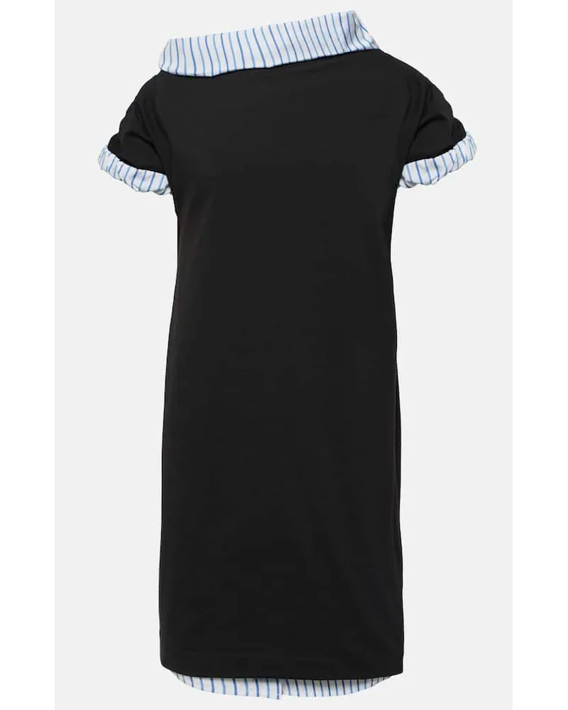 Dries van Noten Abito midi in jersey di cotone Nero