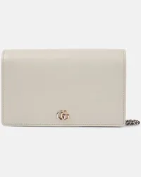 Gucci Portafoglio GG Marmont in pelle con tracolla Bianco