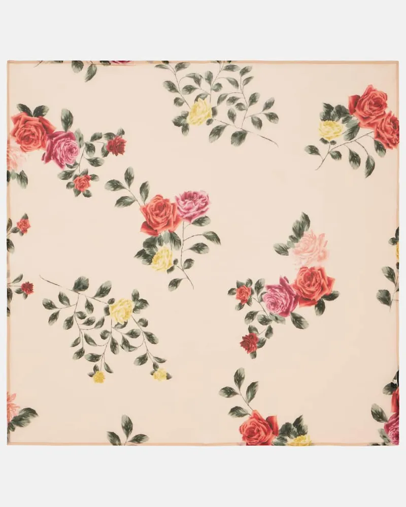 Magda Butrym Foulard in misto seta con stampa Rosa