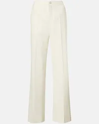 Moncler Pantaloni flared in gabardine a vita alta Bianco