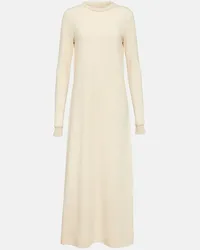 Jil Sander Abito midi in cotone e lana Bianco