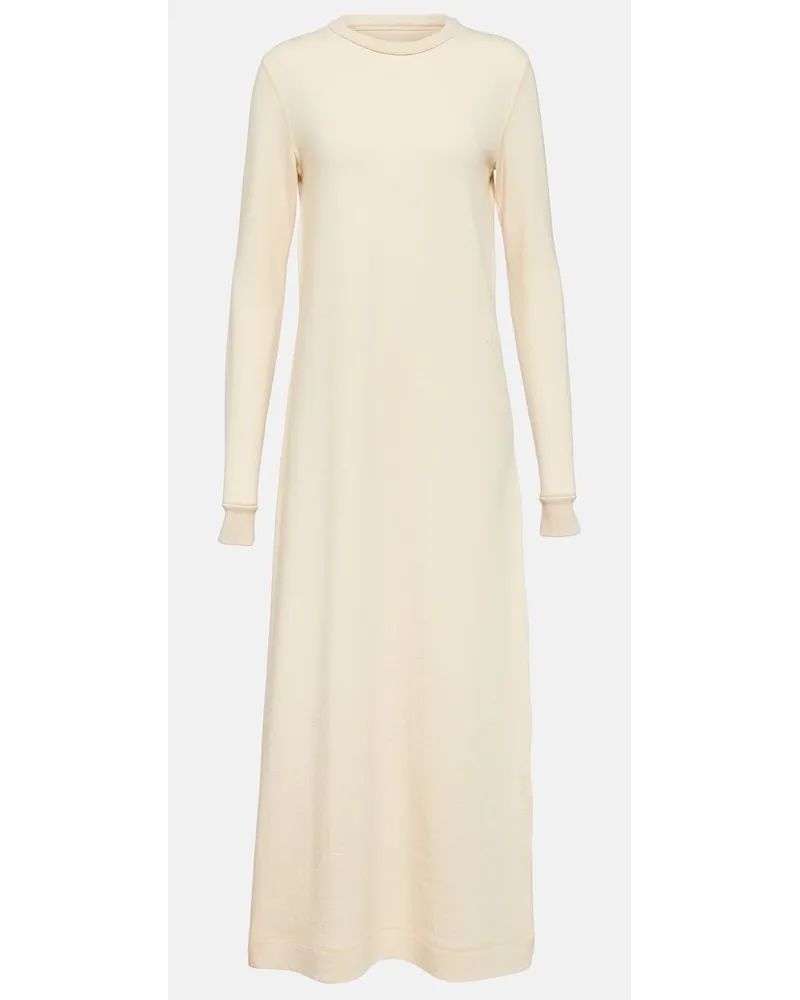 Jil Sander Abito midi in cotone e lana Bianco