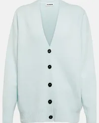 Jil Sander Cardigan oversize in lana Blu