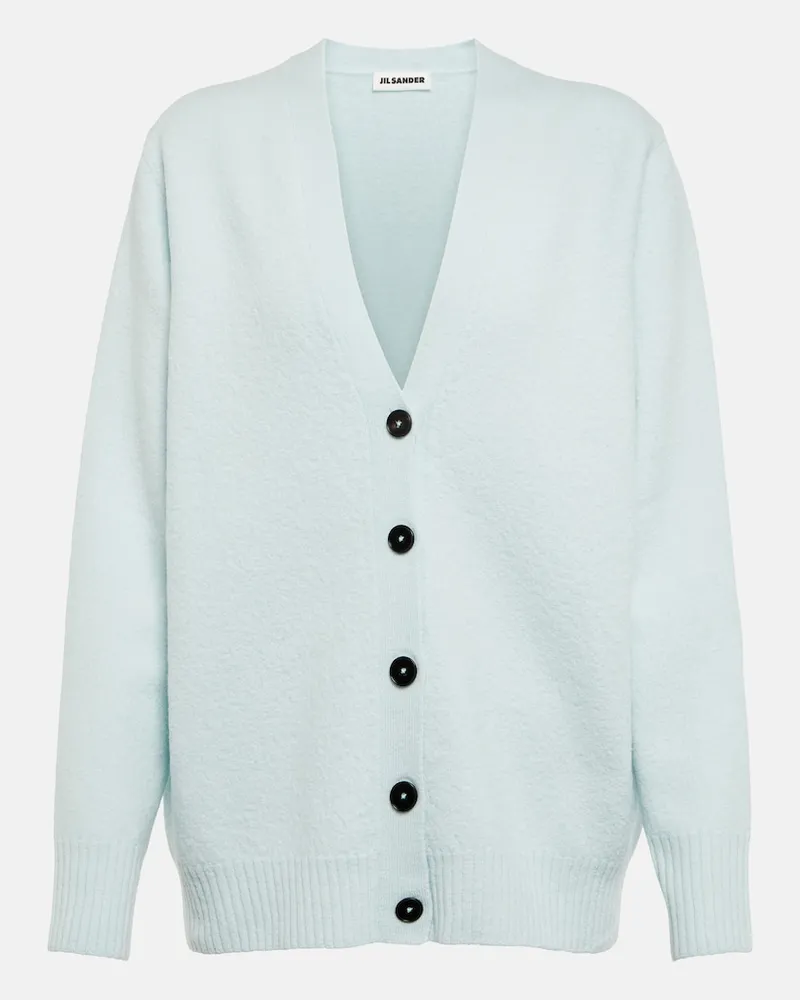 Jil Sander Cardigan oversize in lana Blu