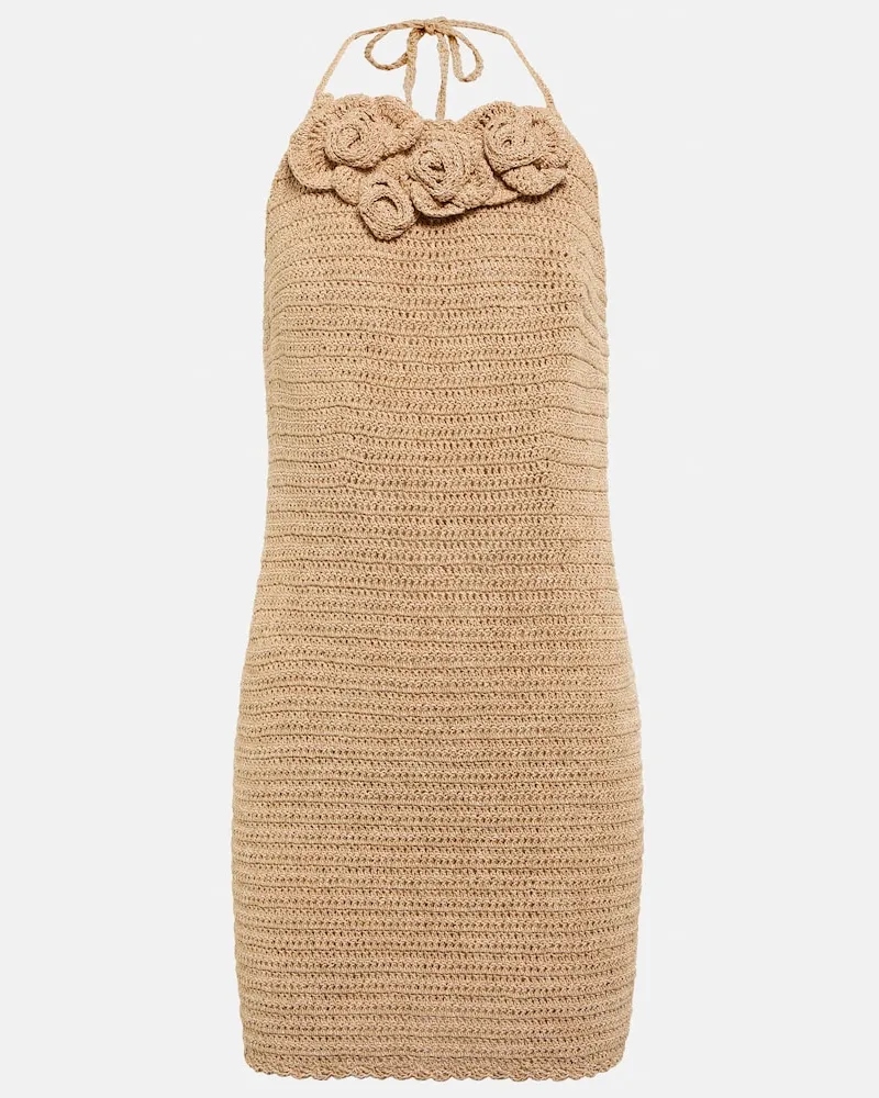 Magda Butrym Miniabito in crochet di misto cotone Beige