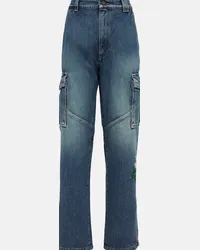 Alessandra Rich Jeans flared con paillettes Blu