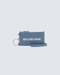 Balenciaga Portatessere Cash con portachiavi Blu