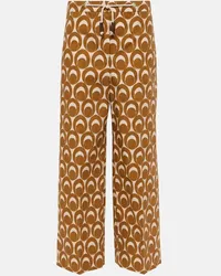 Max Mara Pantaloni a gamba larga Bray in cotone con stampa Marrone