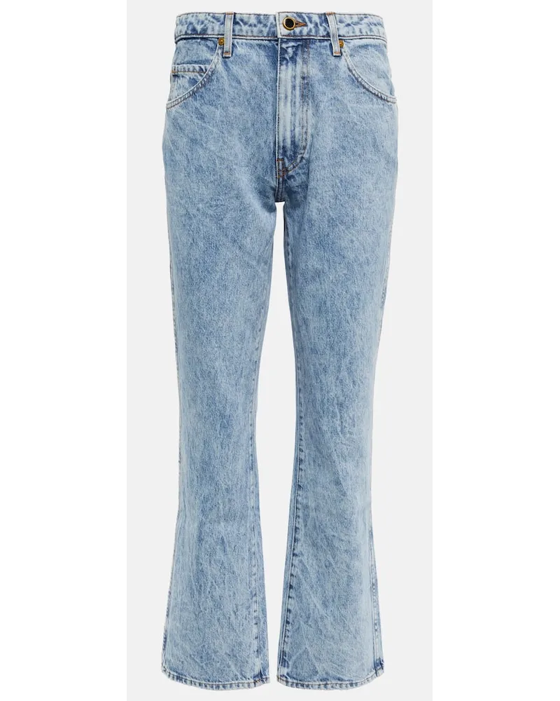 KHAITE Jeans cropped Vivian a vita alta Blu