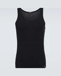 Tom Ford Tank top in misto cotone a coste Nero