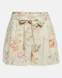 LoveShackFancy Shorts Tivey in lino Beige